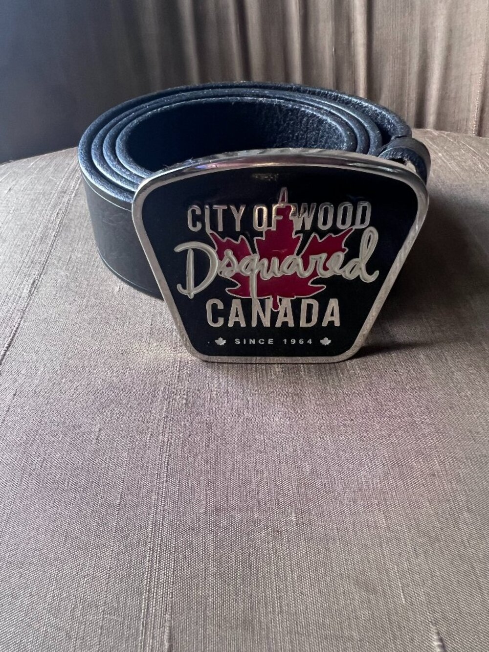 Dsquared City of Wood Buckle Belt in Leather (Preloved)